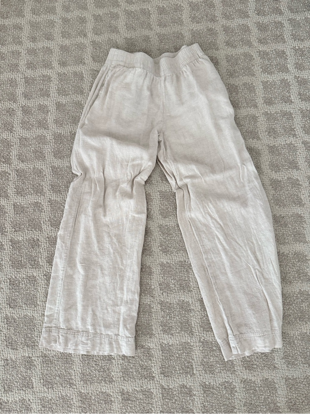 Old Navy Light Beige Casual Elastic-Waist Pants